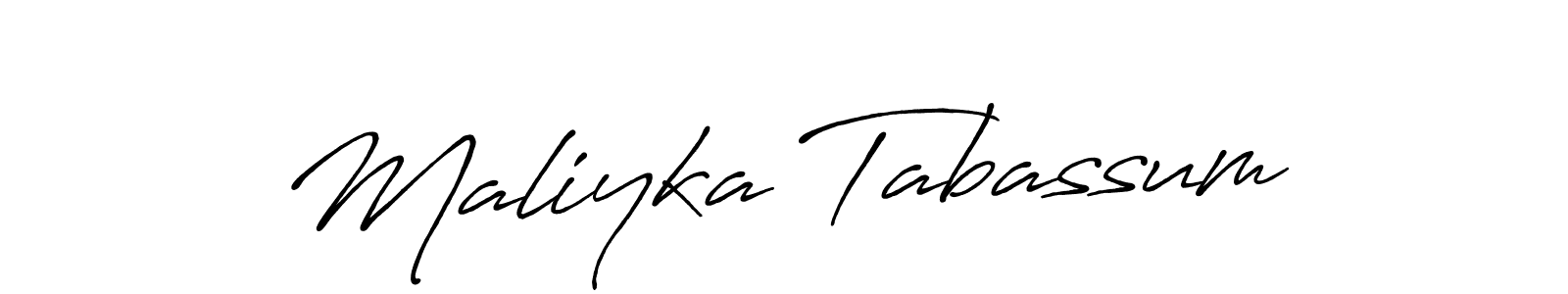 Maliyka Tabassum stylish signature style. Best Handwritten Sign (Antro_Vectra_Bolder) for my name. Handwritten Signature Collection Ideas for my name Maliyka Tabassum. Maliyka Tabassum signature style 7 images and pictures png