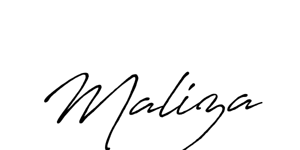 Maliza stylish signature style. Best Handwritten Sign (Antro_Vectra_Bolder) for my name. Handwritten Signature Collection Ideas for my name Maliza. Maliza signature style 7 images and pictures png