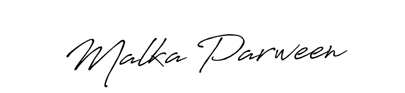 How to make Malka Parween name signature. Use Antro_Vectra_Bolder style for creating short signs online. This is the latest handwritten sign. Malka Parween signature style 7 images and pictures png