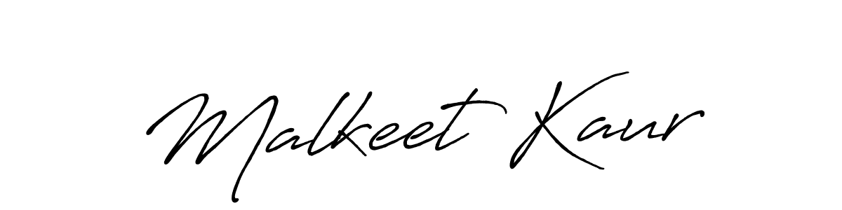 Create a beautiful signature design for name Malkeet Kaur. With this signature (Antro_Vectra_Bolder) fonts, you can make a handwritten signature for free. Malkeet Kaur signature style 7 images and pictures png