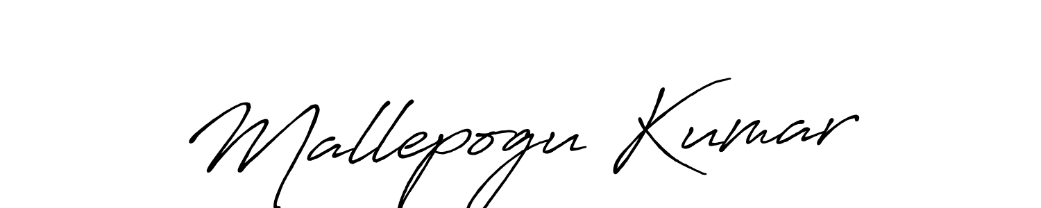 Make a beautiful signature design for name Mallepogu Kumar. With this signature (Antro_Vectra_Bolder) style, you can create a handwritten signature for free. Mallepogu Kumar signature style 7 images and pictures png