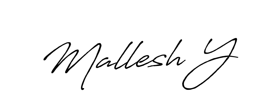 Use a signature maker to create a handwritten signature online. With this signature software, you can design (Antro_Vectra_Bolder) your own signature for name Mallesh Y. Mallesh Y signature style 7 images and pictures png