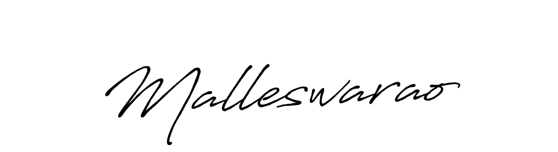 Use a signature maker to create a handwritten signature online. With this signature software, you can design (Antro_Vectra_Bolder) your own signature for name Malleswarao. Malleswarao signature style 7 images and pictures png