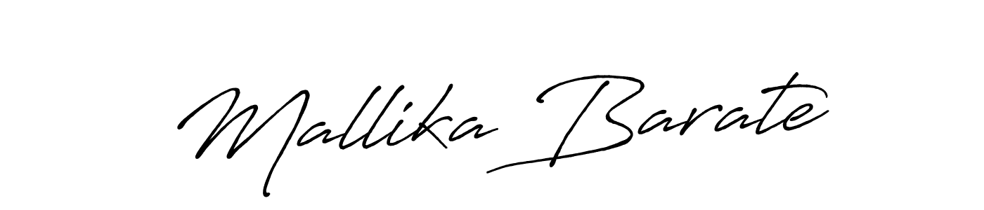 Create a beautiful signature design for name Mallika Barate. With this signature (Antro_Vectra_Bolder) fonts, you can make a handwritten signature for free. Mallika Barate signature style 7 images and pictures png