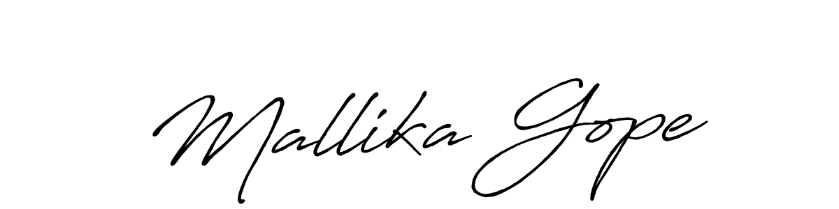 if you are searching for the best signature style for your name Mallika Gope. so please give up your signature search. here we have designed multiple signature styles  using Antro_Vectra_Bolder. Mallika Gope signature style 7 images and pictures png