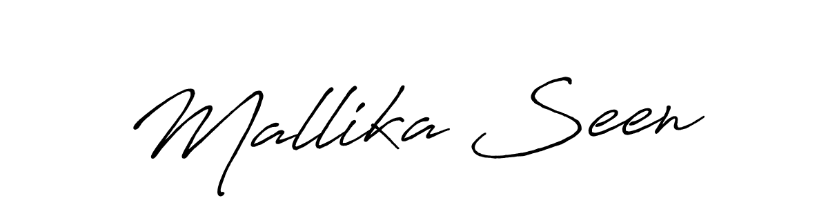 Make a beautiful signature design for name Mallika Seen. Use this online signature maker to create a handwritten signature for free. Mallika Seen signature style 7 images and pictures png