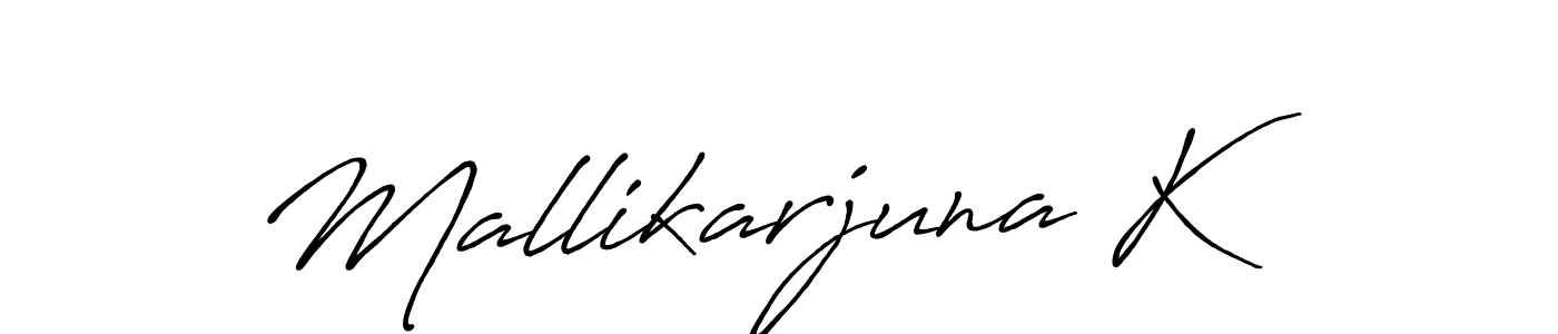 How to make Mallikarjuna K name signature. Use Antro_Vectra_Bolder style for creating short signs online. This is the latest handwritten sign. Mallikarjuna K signature style 7 images and pictures png