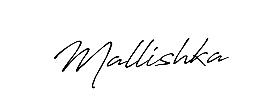 How to make Mallishka name signature. Use Antro_Vectra_Bolder style for creating short signs online. This is the latest handwritten sign. Mallishka signature style 7 images and pictures png