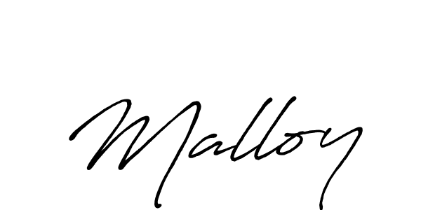 Make a beautiful signature design for name Malloy. With this signature (Antro_Vectra_Bolder) style, you can create a handwritten signature for free. Malloy signature style 7 images and pictures png