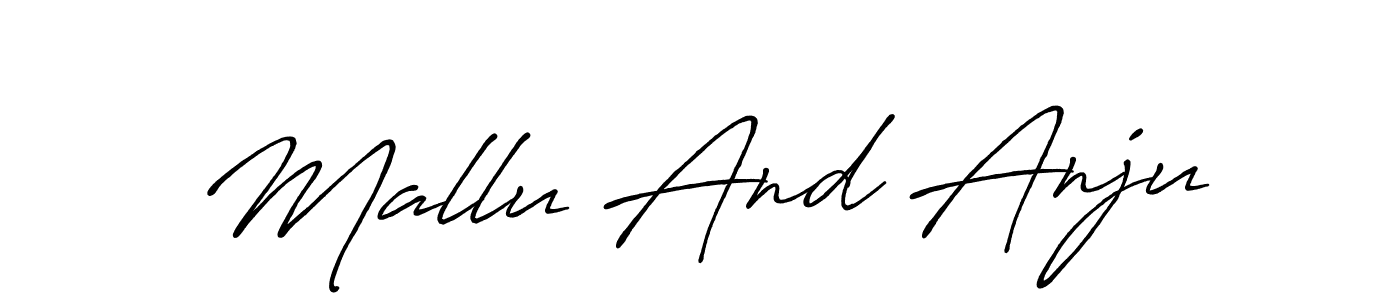 Design your own signature with our free online signature maker. With this signature software, you can create a handwritten (Antro_Vectra_Bolder) signature for name Mallu And Anju. Mallu And Anju signature style 7 images and pictures png