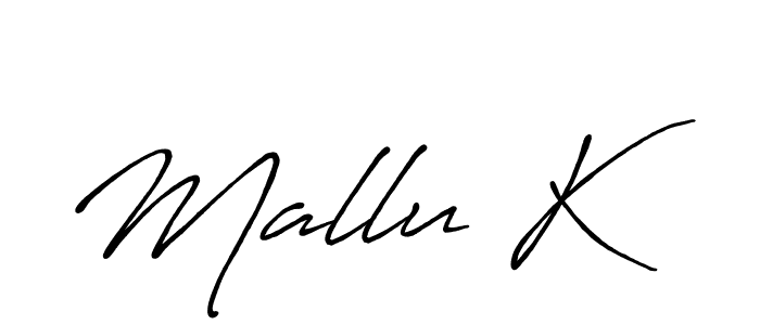 It looks lik you need a new signature style for name Mallu K. Design unique handwritten (Antro_Vectra_Bolder) signature with our free signature maker in just a few clicks. Mallu K signature style 7 images and pictures png