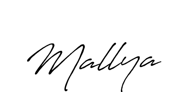 Use a signature maker to create a handwritten signature online. With this signature software, you can design (Antro_Vectra_Bolder) your own signature for name Mallya. Mallya signature style 7 images and pictures png