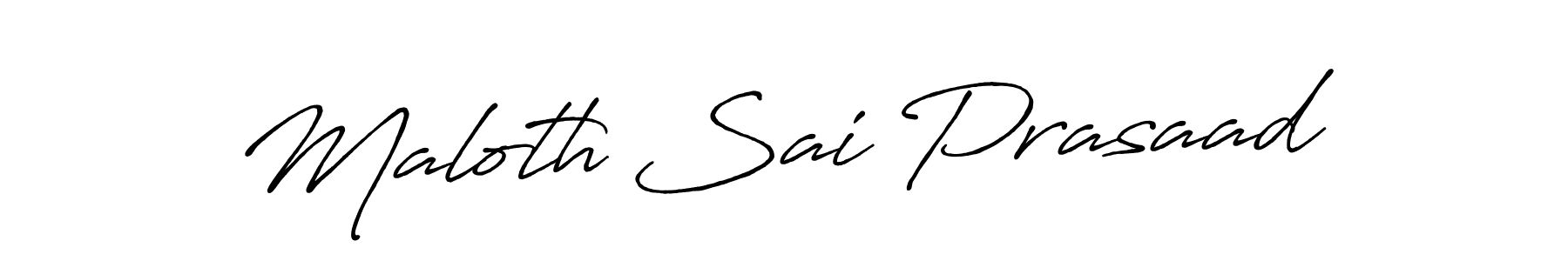 Make a beautiful signature design for name Maloth Sai Prasaad. With this signature (Antro_Vectra_Bolder) style, you can create a handwritten signature for free. Maloth Sai Prasaad signature style 7 images and pictures png