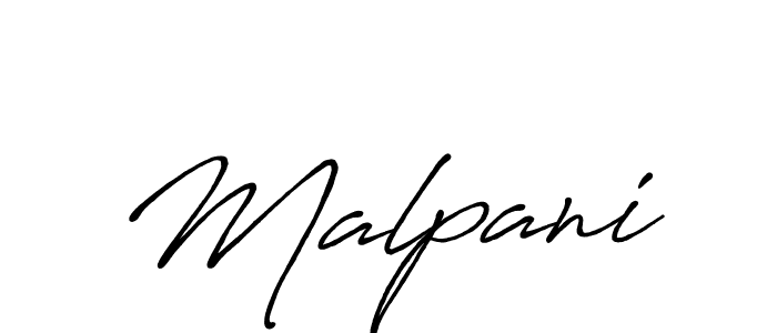 Make a beautiful signature design for name Malpani. With this signature (Antro_Vectra_Bolder) style, you can create a handwritten signature for free. Malpani signature style 7 images and pictures png