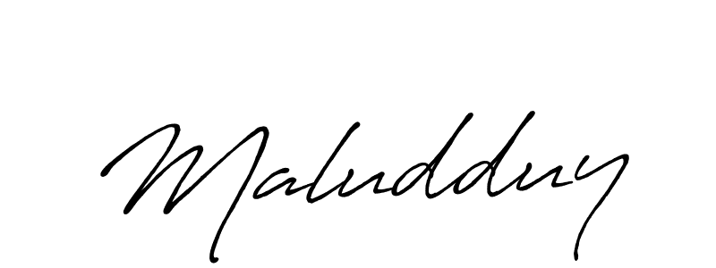 Use a signature maker to create a handwritten signature online. With this signature software, you can design (Antro_Vectra_Bolder) your own signature for name Maludduy. Maludduy signature style 7 images and pictures png