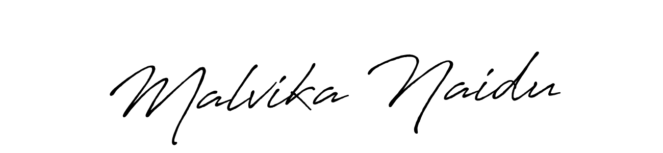 How to make Malvika Naidu name signature. Use Antro_Vectra_Bolder style for creating short signs online. This is the latest handwritten sign. Malvika Naidu signature style 7 images and pictures png