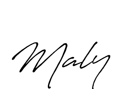 Design your own signature with our free online signature maker. With this signature software, you can create a handwritten (Antro_Vectra_Bolder) signature for name Maly. Maly signature style 7 images and pictures png