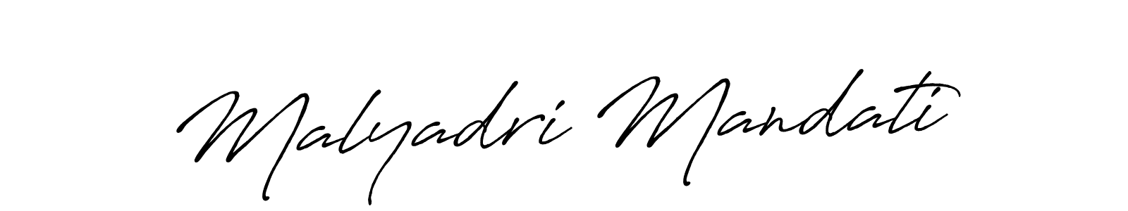 Malyadri Mandati stylish signature style. Best Handwritten Sign (Antro_Vectra_Bolder) for my name. Handwritten Signature Collection Ideas for my name Malyadri Mandati. Malyadri Mandati signature style 7 images and pictures png