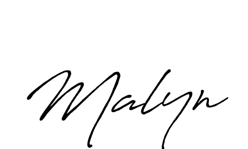 How to make Malyn name signature. Use Antro_Vectra_Bolder style for creating short signs online. This is the latest handwritten sign. Malyn signature style 7 images and pictures png