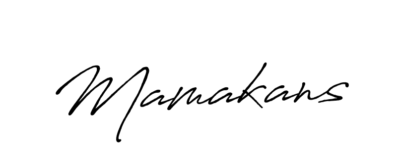 Make a beautiful signature design for name Mamakans. With this signature (Antro_Vectra_Bolder) style, you can create a handwritten signature for free. Mamakans signature style 7 images and pictures png