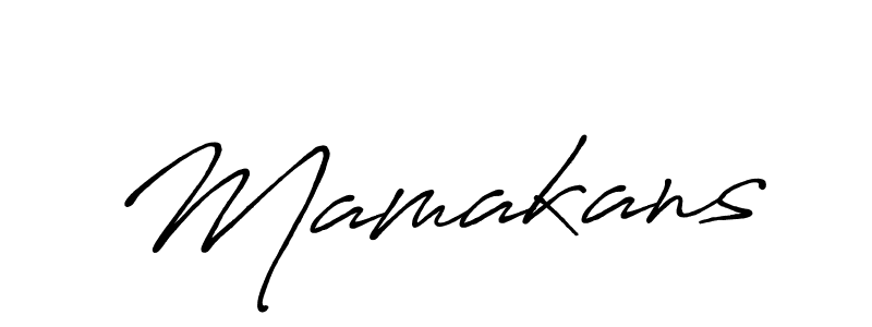 Make a beautiful signature design for name Mamakans. With this signature (Antro_Vectra_Bolder) style, you can create a handwritten signature for free. Mamakans signature style 7 images and pictures png