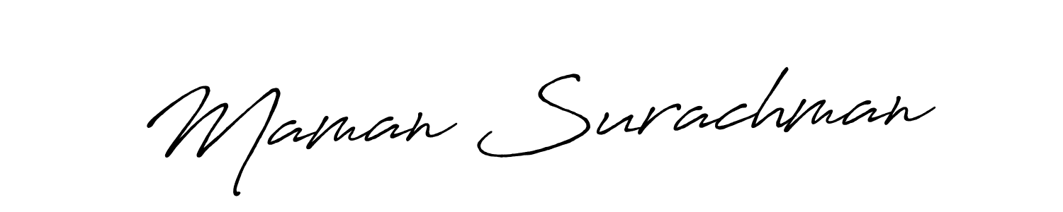 You can use this online signature creator to create a handwritten signature for the name Maman Surachman. This is the best online autograph maker. Maman Surachman signature style 7 images and pictures png