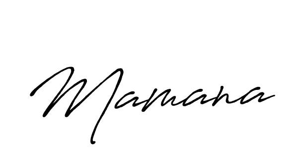 Use a signature maker to create a handwritten signature online. With this signature software, you can design (Antro_Vectra_Bolder) your own signature for name Mamana. Mamana signature style 7 images and pictures png