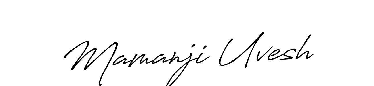 You should practise on your own different ways (Antro_Vectra_Bolder) to write your name (Mamanji Uvesh) in signature. don't let someone else do it for you. Mamanji Uvesh signature style 7 images and pictures png