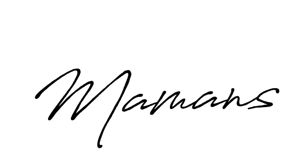 Use a signature maker to create a handwritten signature online. With this signature software, you can design (Antro_Vectra_Bolder) your own signature for name Mamans. Mamans signature style 7 images and pictures png