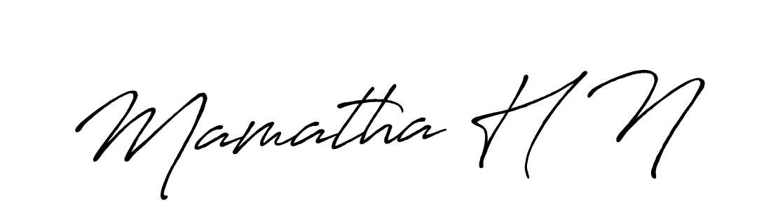 How to make Mamatha H N name signature. Use Antro_Vectra_Bolder style for creating short signs online. This is the latest handwritten sign. Mamatha H N signature style 7 images and pictures png