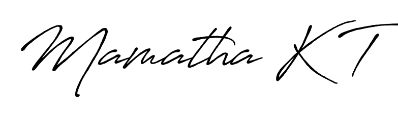 Once you've used our free online signature maker to create your best signature Antro_Vectra_Bolder style, it's time to enjoy signing your documents with Mamatha K T name. Mamatha K T signature style 7 images and pictures png