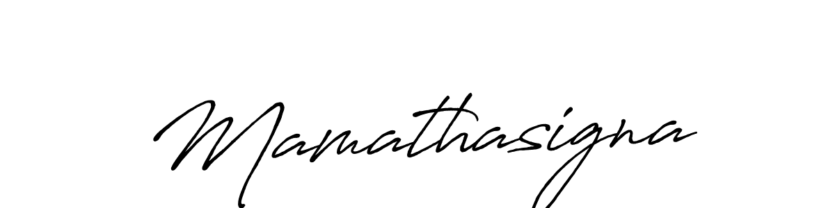 How to make Mamathasigna signature? Antro_Vectra_Bolder is a professional autograph style. Create handwritten signature for Mamathasigna name. Mamathasigna signature style 7 images and pictures png