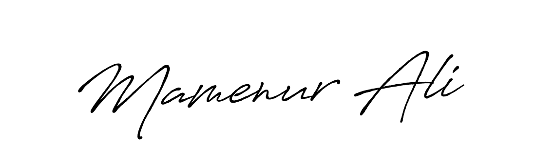 Mamenur Ali stylish signature style. Best Handwritten Sign (Antro_Vectra_Bolder) for my name. Handwritten Signature Collection Ideas for my name Mamenur Ali. Mamenur Ali signature style 7 images and pictures png