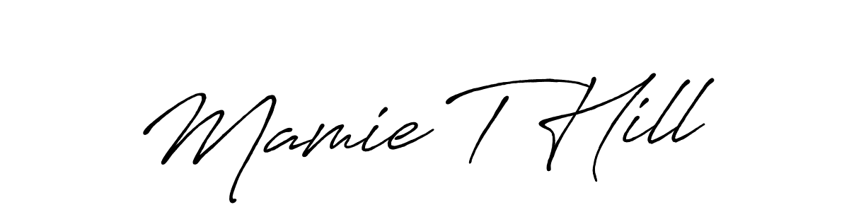 Design your own signature with our free online signature maker. With this signature software, you can create a handwritten (Antro_Vectra_Bolder) signature for name Mamie T Hill. Mamie T Hill signature style 7 images and pictures png