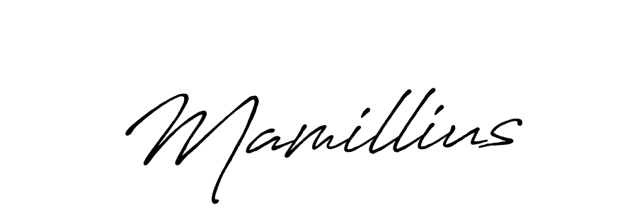 How to make Mamillius signature? Antro_Vectra_Bolder is a professional autograph style. Create handwritten signature for Mamillius name. Mamillius signature style 7 images and pictures png