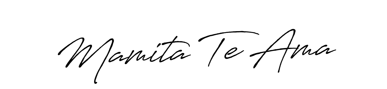 Make a beautiful signature design for name Mamita Te Ama. With this signature (Antro_Vectra_Bolder) style, you can create a handwritten signature for free. Mamita Te Ama signature style 7 images and pictures png