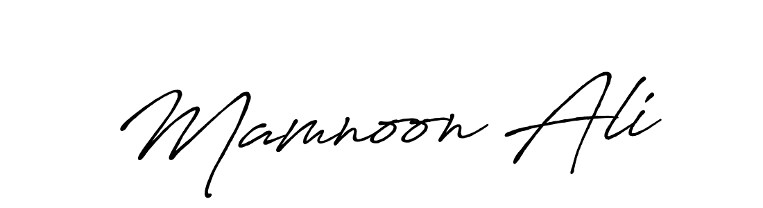 It looks lik you need a new signature style for name Mamnoon Ali. Design unique handwritten (Antro_Vectra_Bolder) signature with our free signature maker in just a few clicks. Mamnoon Ali signature style 7 images and pictures png