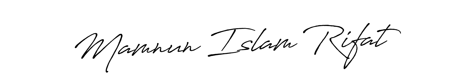 Use a signature maker to create a handwritten signature online. With this signature software, you can design (Antro_Vectra_Bolder) your own signature for name Mamnun Islam Rifat. Mamnun Islam Rifat signature style 7 images and pictures png