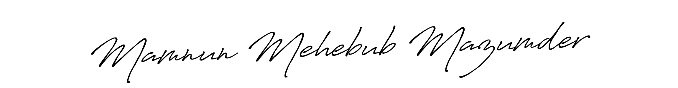 How to make Mamnun Mehebub Mazumder name signature. Use Antro_Vectra_Bolder style for creating short signs online. This is the latest handwritten sign. Mamnun Mehebub Mazumder signature style 7 images and pictures png