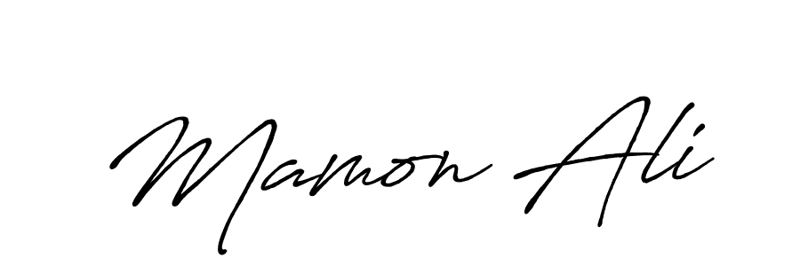 Design your own signature with our free online signature maker. With this signature software, you can create a handwritten (Antro_Vectra_Bolder) signature for name Mamon Ali. Mamon Ali signature style 7 images and pictures png