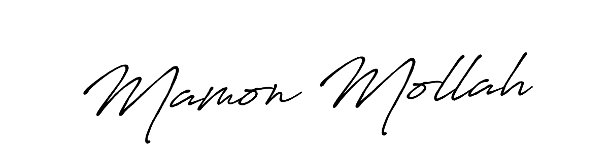 Mamon Mollah stylish signature style. Best Handwritten Sign (Antro_Vectra_Bolder) for my name. Handwritten Signature Collection Ideas for my name Mamon Mollah. Mamon Mollah signature style 7 images and pictures png