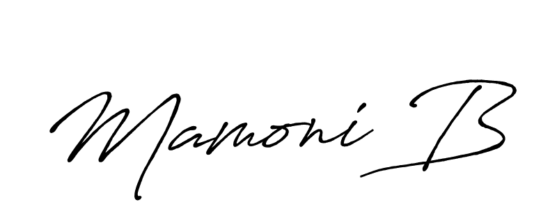 How to make Mamoni B signature? Antro_Vectra_Bolder is a professional autograph style. Create handwritten signature for Mamoni B name. Mamoni B signature style 7 images and pictures png