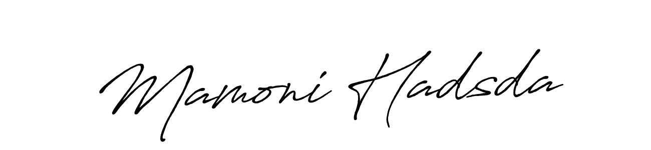 Similarly Antro_Vectra_Bolder is the best handwritten signature design. Signature creator online .You can use it as an online autograph creator for name Mamoni Hadsda. Mamoni Hadsda signature style 7 images and pictures png