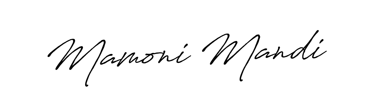 Use a signature maker to create a handwritten signature online. With this signature software, you can design (Antro_Vectra_Bolder) your own signature for name Mamoni Mandi. Mamoni Mandi signature style 7 images and pictures png