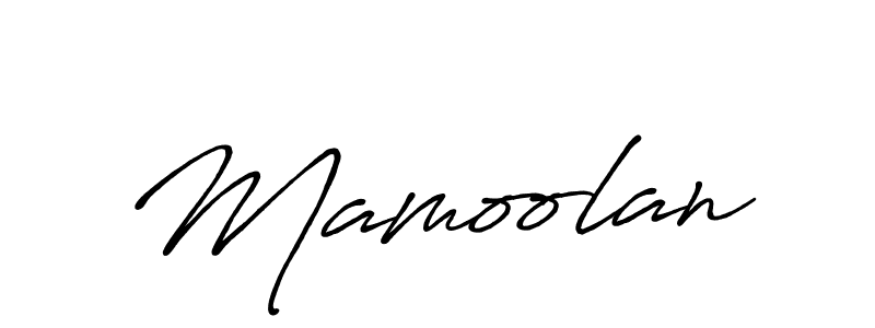 Make a beautiful signature design for name Mamoolan. With this signature (Antro_Vectra_Bolder) style, you can create a handwritten signature for free. Mamoolan signature style 7 images and pictures png