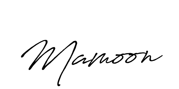 Use a signature maker to create a handwritten signature online. With this signature software, you can design (Antro_Vectra_Bolder) your own signature for name Mamoon. Mamoon signature style 7 images and pictures png