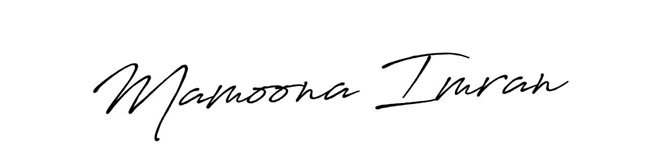 Design your own signature with our free online signature maker. With this signature software, you can create a handwritten (Antro_Vectra_Bolder) signature for name Mamoona Imran. Mamoona Imran signature style 7 images and pictures png