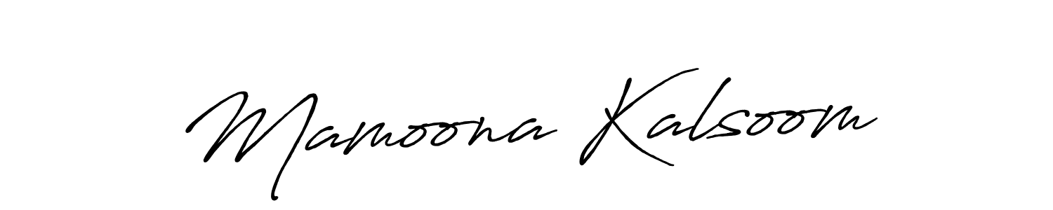 Use a signature maker to create a handwritten signature online. With this signature software, you can design (Antro_Vectra_Bolder) your own signature for name Mamoona Kalsoom. Mamoona Kalsoom signature style 7 images and pictures png