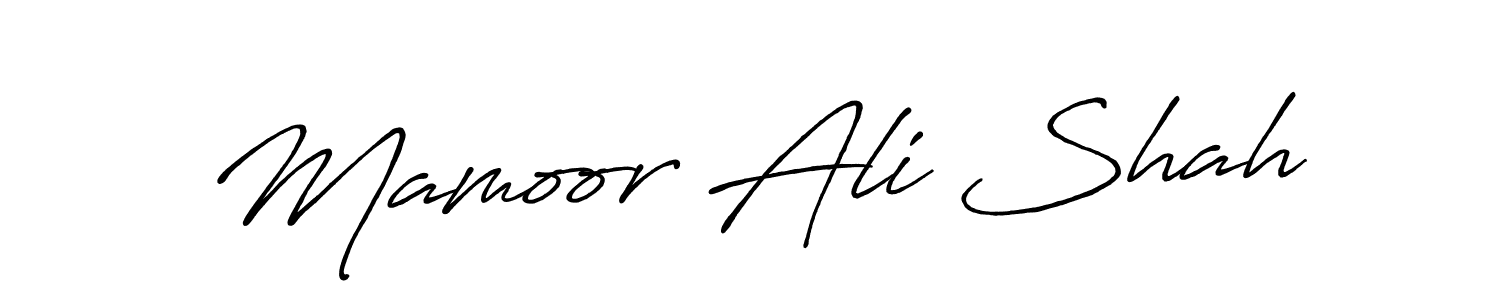 Make a beautiful signature design for name Mamoor Ali Shah. With this signature (Antro_Vectra_Bolder) style, you can create a handwritten signature for free. Mamoor Ali Shah signature style 7 images and pictures png