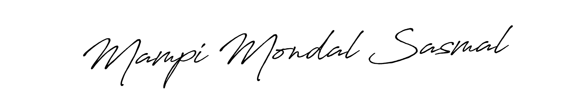 The best way (Antro_Vectra_Bolder) to make a short signature is to pick only two or three words in your name. The name Mampi Mondal Sasmal include a total of six letters. For converting this name. Mampi Mondal Sasmal signature style 7 images and pictures png